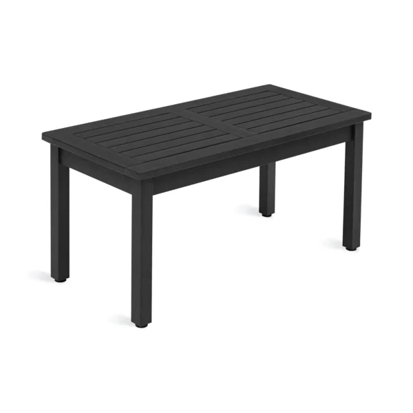 Outdoor Coffee Table Rectangle, HDPS Patio Coffee Tables for Outside, All Weather Patio Coffee Table with Slatted, Customized