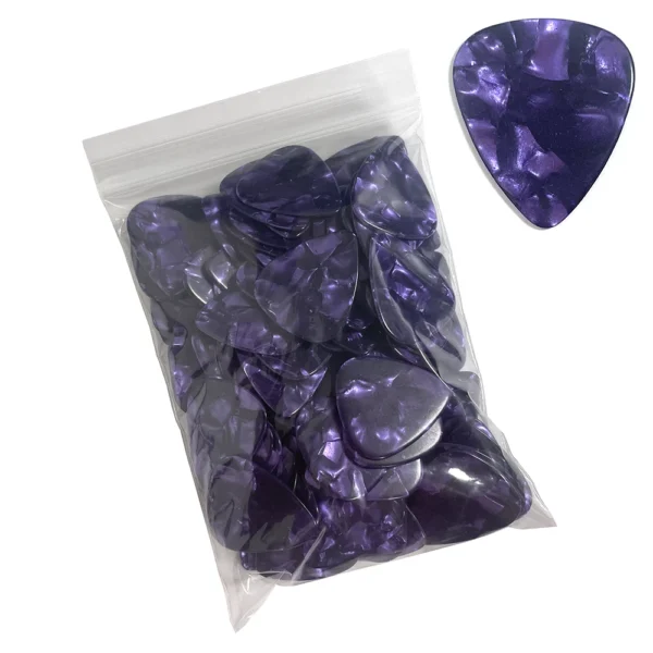 Lots of 100pcs Purple Pearl Ultra Heavy 1.5mm Celluloid Guitar Picks Standard Plectra