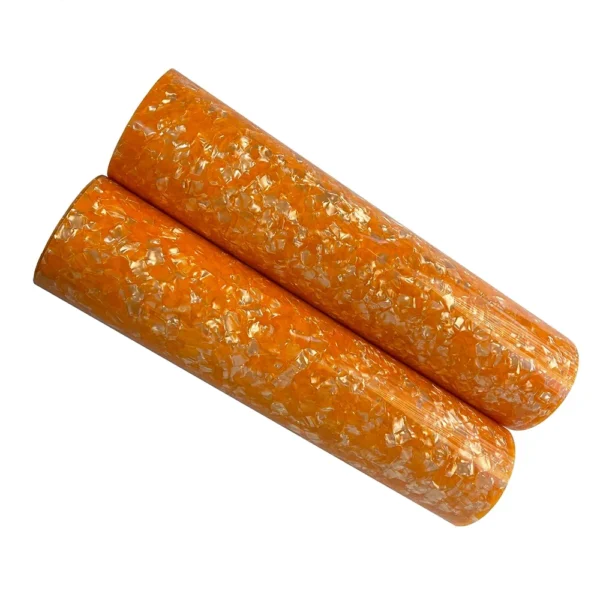 2pcs 320mm x 1500mm 0.46mm / 0.71mm Orange Pearl Celluloid Sheet for DIY Crafts and Projects