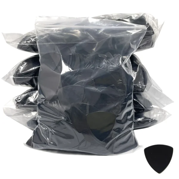 Wholesale 500pcs/lot Solid Black 0.71mm 0.96mm Medium Celluloid Big Rounded Triangle Guitar Picks