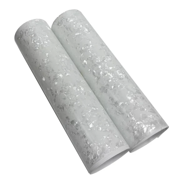 2pcs 320mm x 1500mm 0.50mm White Pearl + Solid White Celluloid Sheet for DIY Crafts and Projects