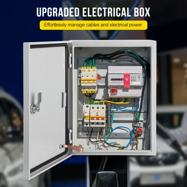 Electrical Box NEMA 4X Steel Waterproof & Dustproof Outdoor/Indoor Electrical Project Box Junction Boxes w/Lock & Mounting Plate