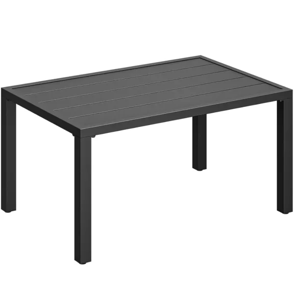 Outdoor Metal Coffee Table, 36 Inch Patio Black Coffee Table for Porch, Backyard, Poolside, Balcony, Customized