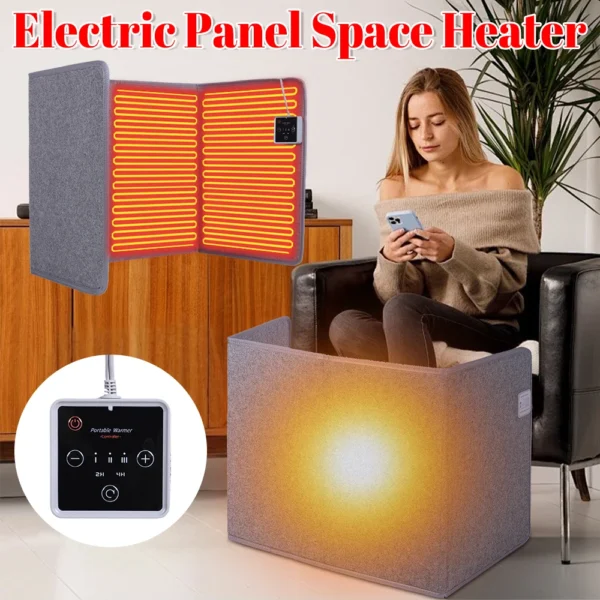 Personal Electric Panel Space Heater with Thermostat & Timer Portable And Safe Electric Heater for Office and Home